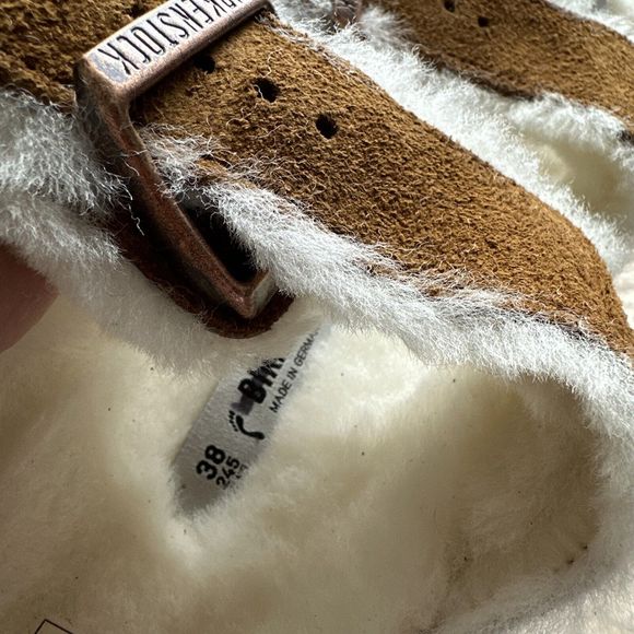 New Birckenstock Arizona Shearling Suede Leather womens sz euro 38 - Narrow - Picture 9 of 9